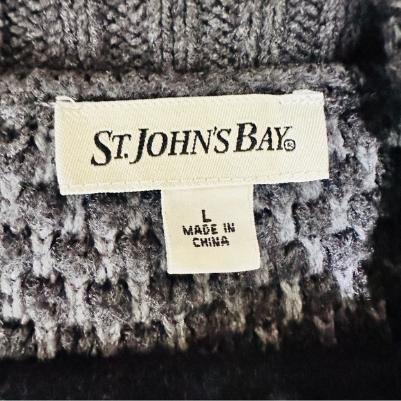 St. John’s Bay Women’s Sz Large Gray Shawl Short Sleeved Cardigan Duster Sweater - Picture 3 of 7